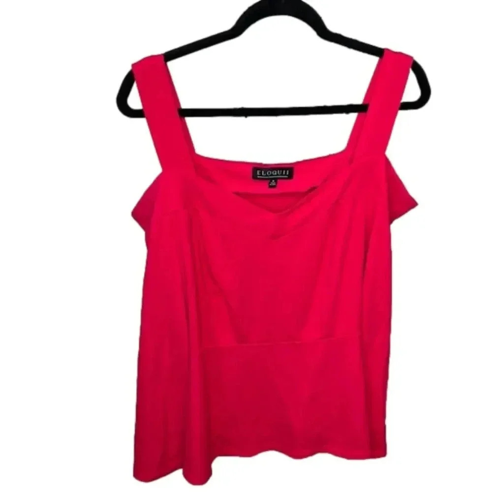 Eloquii Pink Cold Shoulder Peplum Top Size 18